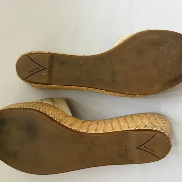 Vintage Prada Wedge Sandals | Early 1990s | Made in Italy - Picture 4 of 6